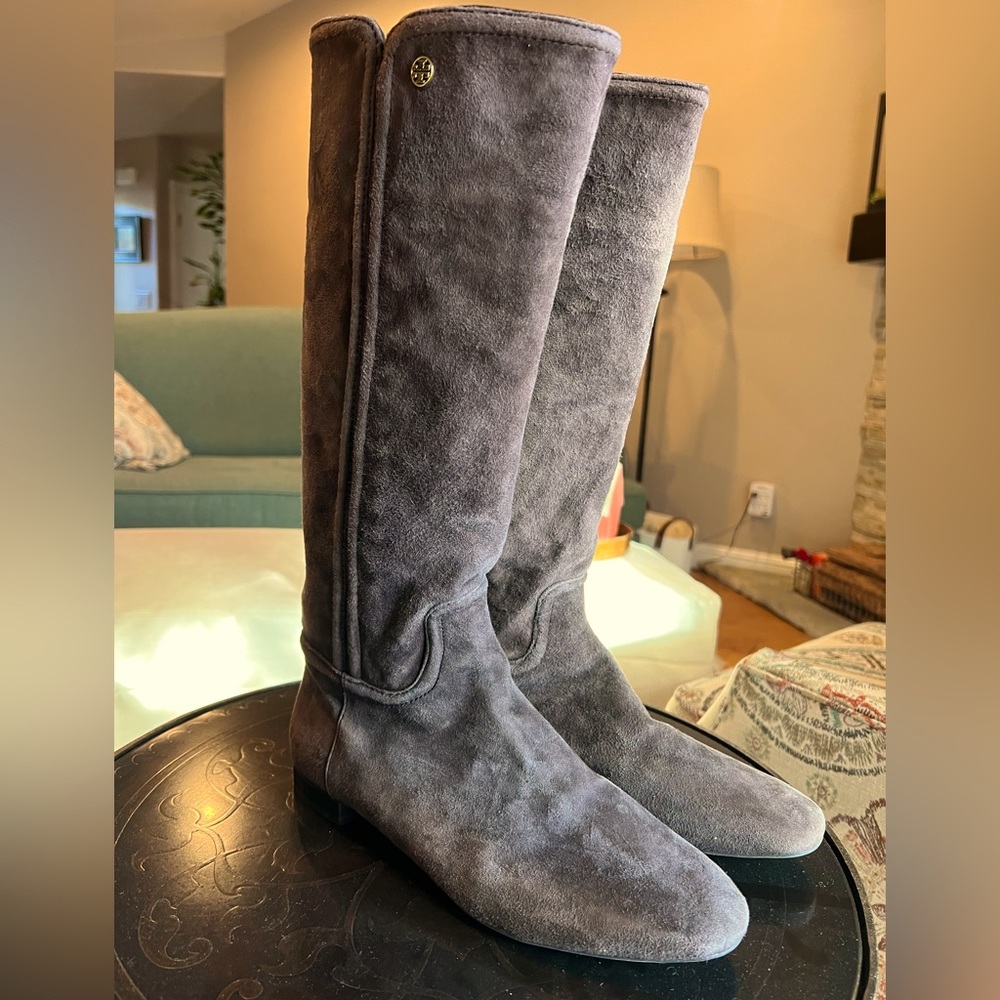 Tory Burch Brown Suede Zipper Riding Boots Size 10